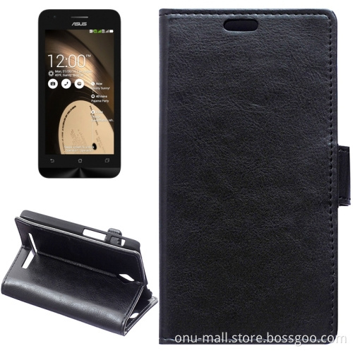 Cheap Price Crazy Horse Texture Leather Phone Case Cover for ASUS ZenFone C
